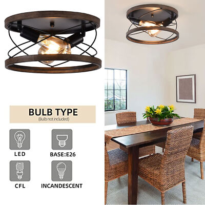 Rustic Ceiling Light Farmhouse Pendant Lamp Flush Mount Chandelier Fixture USA