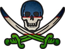 Pirate Sticker Jack Rackham Calico Flag Country UZ Uzbekistan