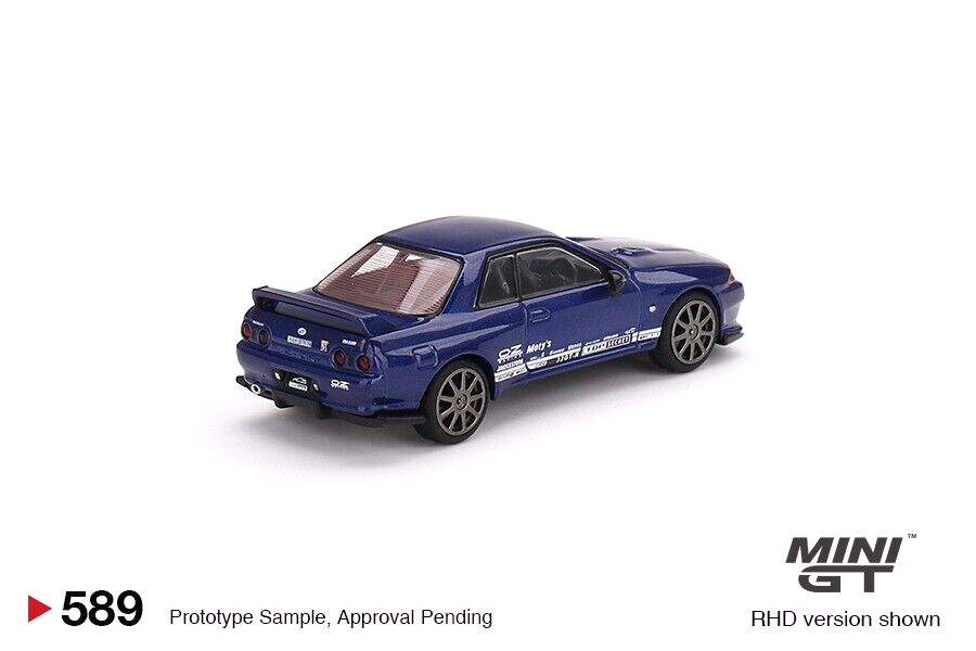 MINI GT Nissan Skyline GT-R Top Secret VR32 Metallic Blue Diecast