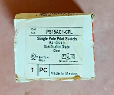 PASS & SEYMOUR PS15AC1-CPL LEGRAND Single Pole Pilot Switch 15A 120VAC