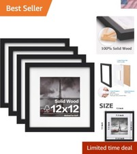 Durable 12x12 Solid Wood Frames with Plexiglass - Wall Mounting  Gift Ready