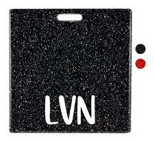 LVN Badge Buddy Card Nurse Nursing Accessorie Glitter Black Horizontal ID Tags