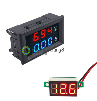 DC100V 10A Blue+Red Amp LED Dual Ammeter Voltmeter Digital Red LED Voltage Meter