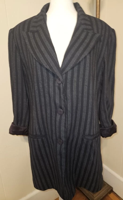 * Chaqueta Blazer PARADOX Negra a Rayas Damas Talla 14 Foto 2 de 4