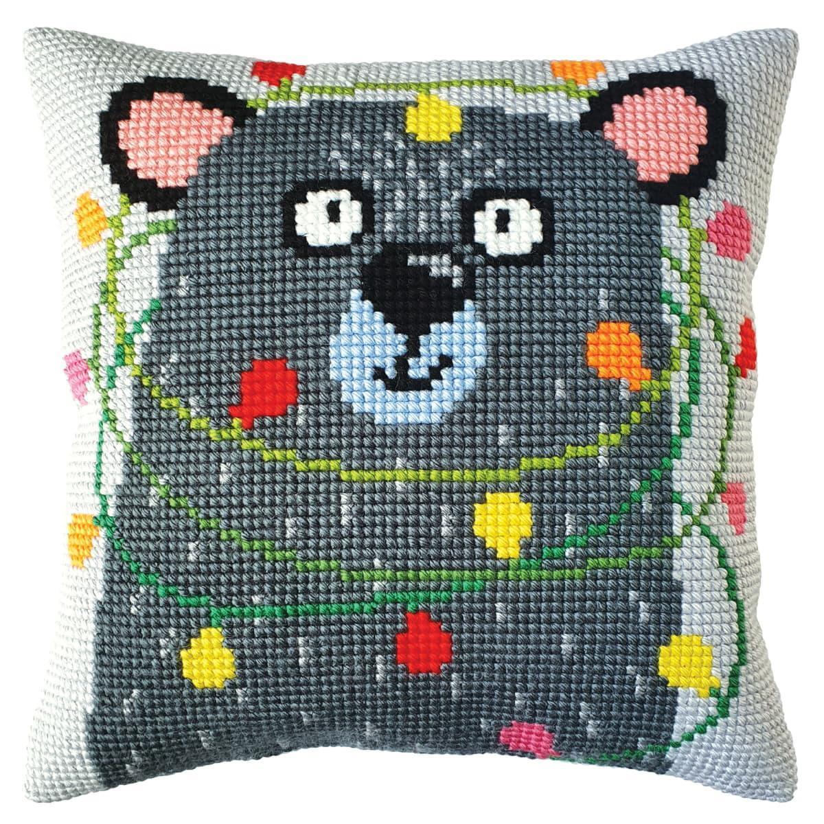 CDA stamped cross stitch kit cushion ""Holiday"", 40x40cm, DIY