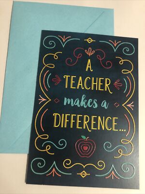 A Teacher Makes The Difference Thank You 5 x7  Hallmark Greeting Card