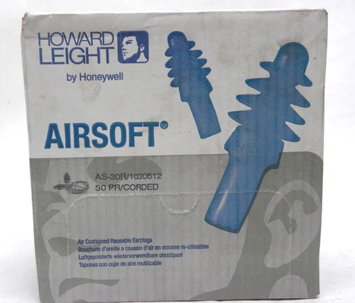 50 Pairs Howard Leight AirSoft Red Poly Cord Reusable Earplugs Blue 27 dB AS-30R