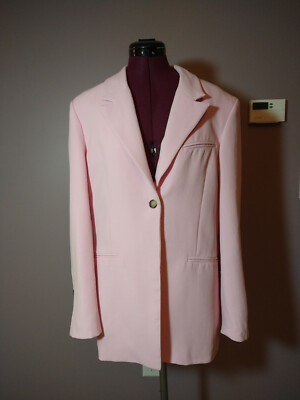 NWT ZARA WOMEN'S ASYMMETRIC SEAM LONG BLAZER JACKET PASTEL