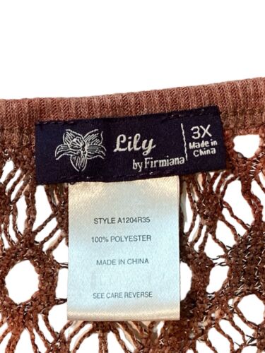Lilly By Firmiana 3X Rose Boho Crochet Vneck Sleeveless Top A1204R35 - Picture 2 of 11
