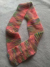 Knit Scarf Rainbow Handmade multi-color beautiful fun winter wear cold weather