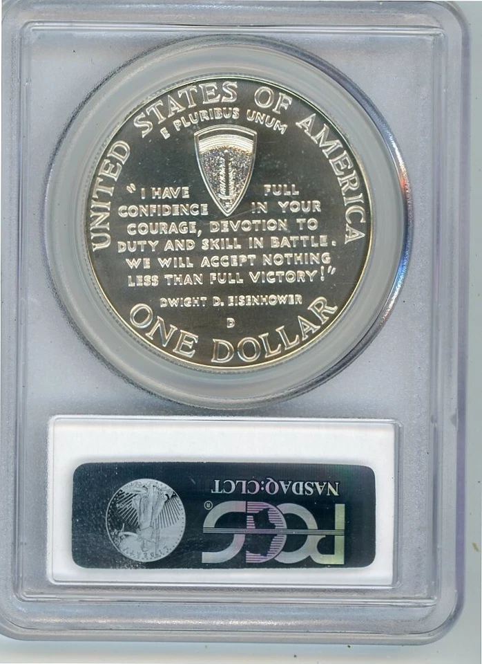 1991 - 1995D WORLD WAR II COMMEMORATIVE DOLLAR PCGS MS70 Cert. 27737237 - Image 2 of 2
