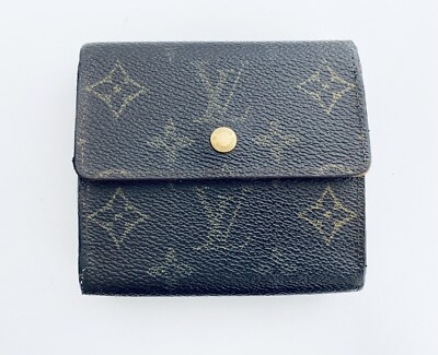 Louis Vuitton LV Monogram Trifold Canvas Leather Wallet W Coin