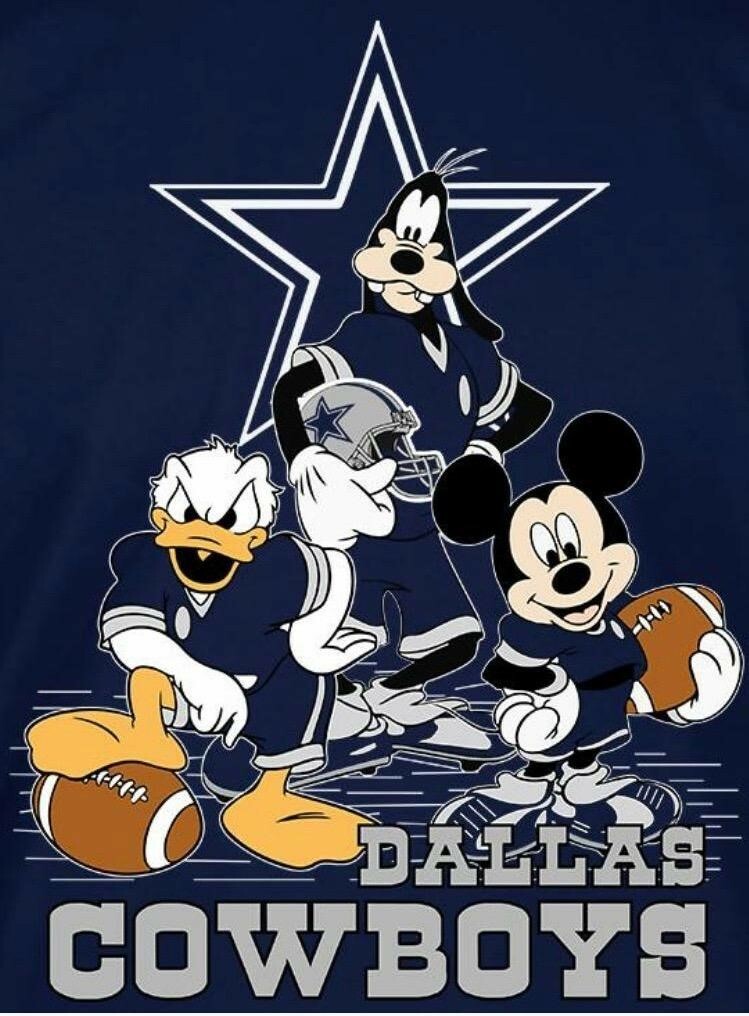 Dallas Cowboys Mickey Mouse Friends Waterproof Vinyl Stickers