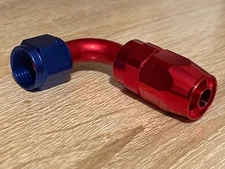 30 X 8AN AN8 90 Degree Swivel Oil/Fuel Line Hose End Fitting/Adapter red