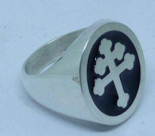 ANELLO CROCE LORENA ARGENTO 925 LORRAINE CROSS RING STERLING SILVER XL SMALTO - Imagen 5 de 7