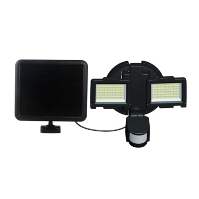 120 Int. LED Black Dual Head Solar Motion Activated Security Flood Light by NP