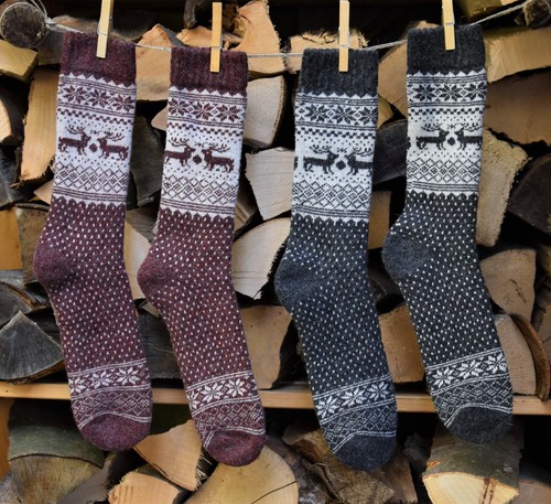 Winter Socken Größe 39-42 Warme Socken mit Alpaka und Merino Wolle Norweger Stil - Bild 32 von 60