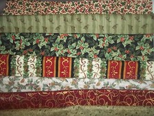 CHRISTMAS greenery HOLLY pinecones COTTON Fabric U-PICK see info 1/2 yd BTHY