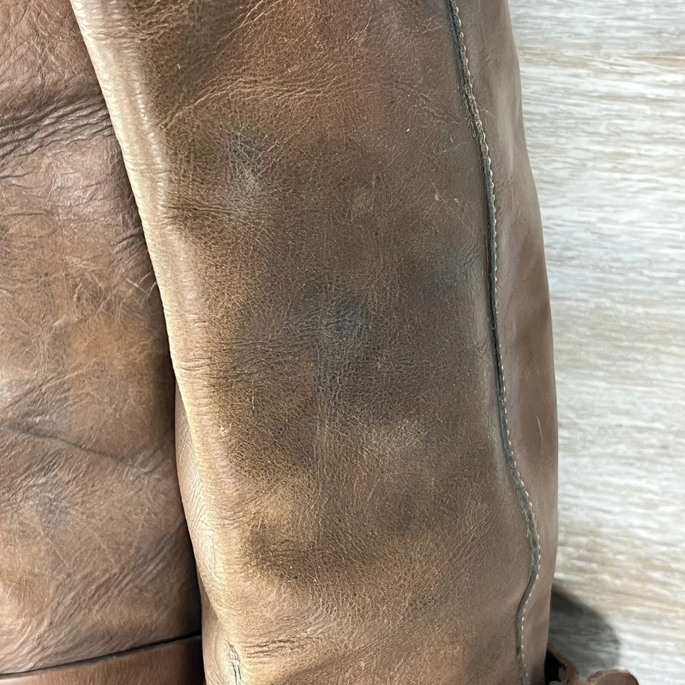 JOIE Botas de Cuero Marrón Superior Media Pantorrilla Triple Hebilla Acento Talla EU 39.5 US 9.5 Foto 3 de 4