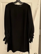 Banana Republic Long Sleeve Black Bow Cuff Sheath Mini Dress Size 4