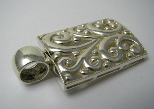 STERLING SILVER PENDANT WIDE BAIL 925 Silver by CSX Asia Thailand c1980s No Mono - Picture 5 of 11