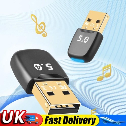 USB Bluetooth-Compatible 5.4 Adapter Driver Free Reusable for PC Laptop UK