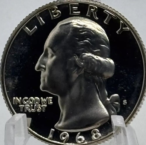 1968 S Washington Quarter Proof BLAST WHITE FLAWLESS GEM #2665