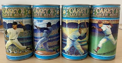 1980 Casey's Lager Beer Valley Forge Brewing Co Baseball Themed Cans Snider Ford