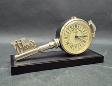 Soviet Mechanical Desktop Alarm Clock Slava Key to Moscow 1970s NOT WORKING