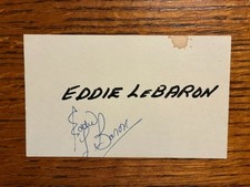 Eddie LeBaron signed 3x5 index card, Pacific, NFL Cowboys QB, CFHOF, D. 2015