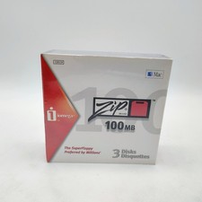 New Sealed iomega Zip 100 3-Pack 100MB Disks Formatted for MAC