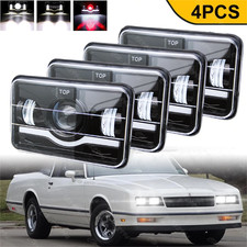 Fit Chevrolet Monte Carlo Ss 1980-1988 4x 4x6 Inch Led Headlights Hi-lo Beam