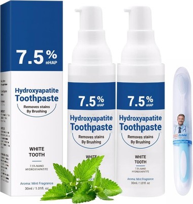 2 Stücke 7.5% Hydroxyapatite Toothpaste,Hydroxylapatit Zahnpasta Ohne Fluorid 