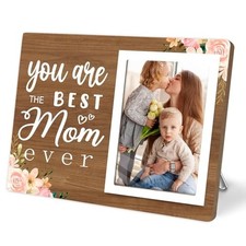 Best Mom Ever Picutre Frame for Mother from Daughter and Son, Mother Brown-Mom