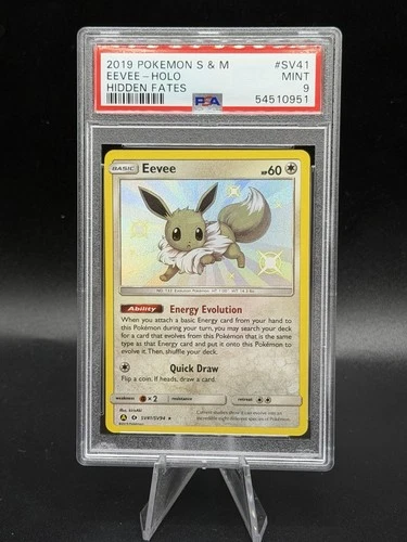 Pokemon Hidden Fates 2019 - Shiny Eevee Holo - SV41/SV94 - Graded PSA 9