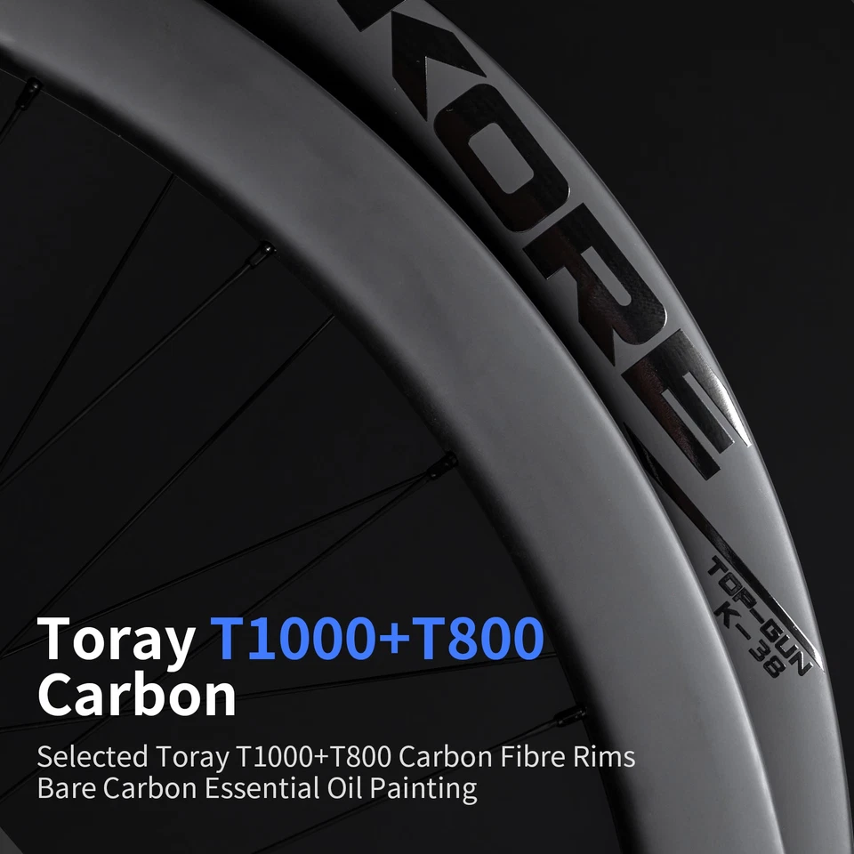 700 C Carbon Laufradsatz 38/45/60 mm Tubeless Scheibenbremse Star‑Ratchet - Bild 4 von 4