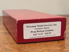 Wiseman Model Services Sn3 DROP BOTTOM GONDOLA S-23 KIT