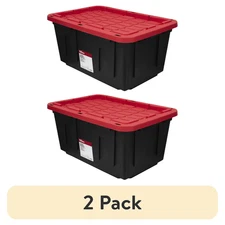 (2 pack) Hyper Tough Large Storage Bin, 27 Gallon Plastic Storage Container
