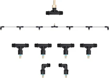 Metal 6-Nozzle Poly Boom Wand with 3/8" Brass Fitting, 7.5 Ft. ATV Sprayer Boom,