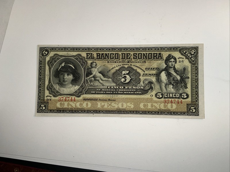 1901 BANCO DE SONORA MEXICO 5 PESOS - Uncirculated But Not Certified