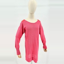 Marc by Marc Jacobs Hot Pink Red 100% Cotton Shoulder Elbow Patch Sweater Dress
