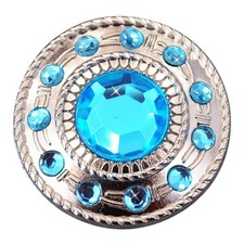 HILASON Western Screw Back Turquoise Rhinestone Crystal Concho w/ Rope Edge
