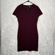 The Limited NWT Short Sleeve Vneck Cranberry Colored Knee Length Dress Woman's 8