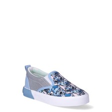 Disney Stitch Youth 13 Silver Glitters Slip On Shoes Sneaker Ground Up New