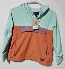 NEW Kids Medium 10 Patagonia Isthmus Anorak Jacket Early Teal Girls Windbreaker