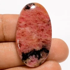 100% Natural Rhodonite Oval Shape Cabochon Loose Gemstone 37 Ct 34X19X5mm A35832