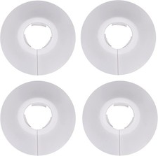 4Pcs White Plastic Radiator Pipe Covers - Sleeve Collars for 17mm Diameter Pipe