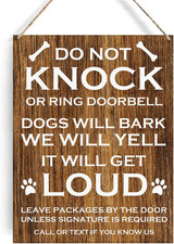 Do Not Knock or Ring Door Bell Sign Dog Lovers Signs Wall Decor Rustic Do Not Kn