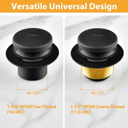 Matte Black Tub Drain Overflow Kit - Universal 3.14*3.14*2.95, - Picture 5 of 7