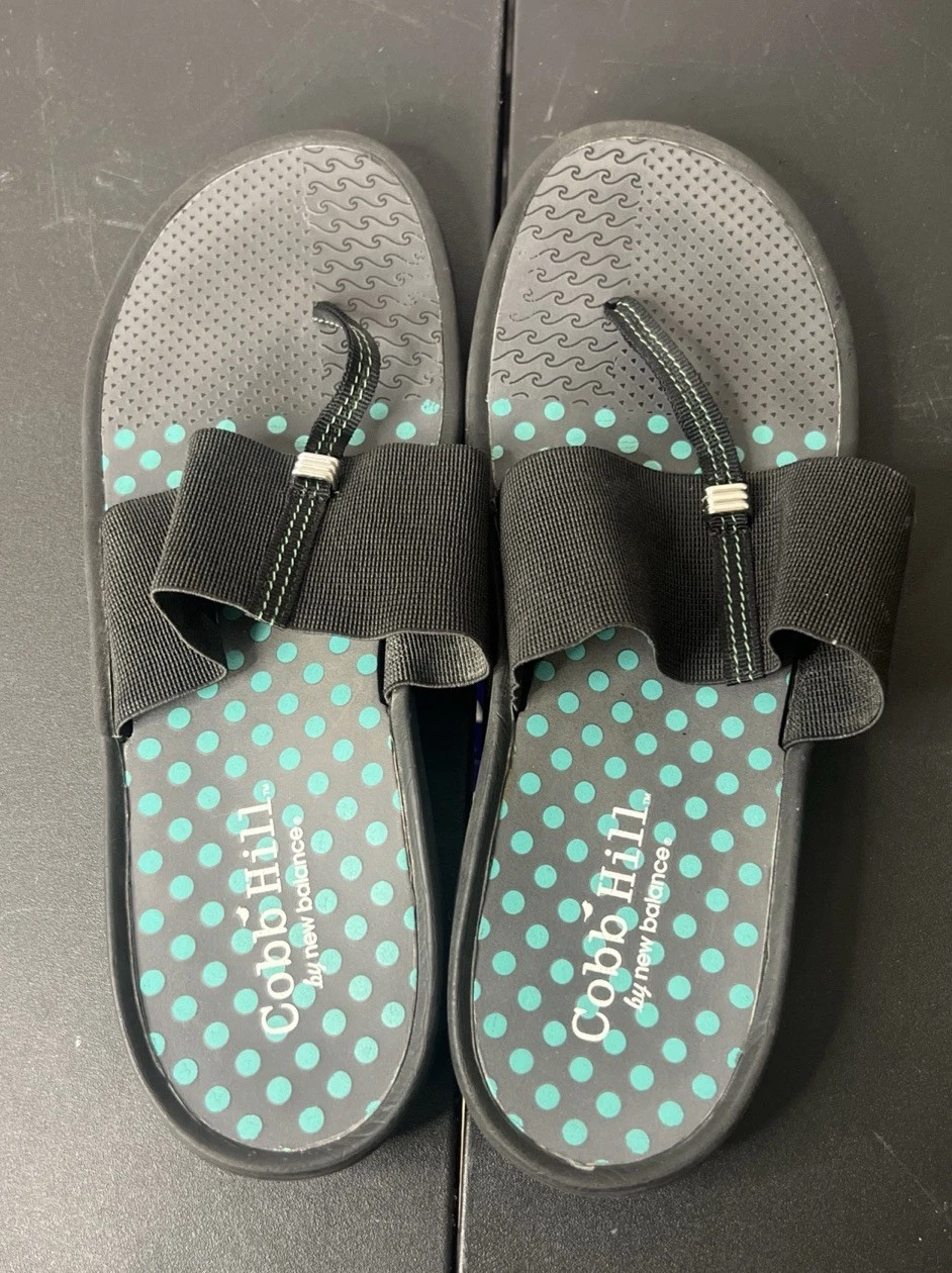 Sandali infradito Cobb Hill By New Balance elasticizzati blu navy bianco a pois taglia 10 M